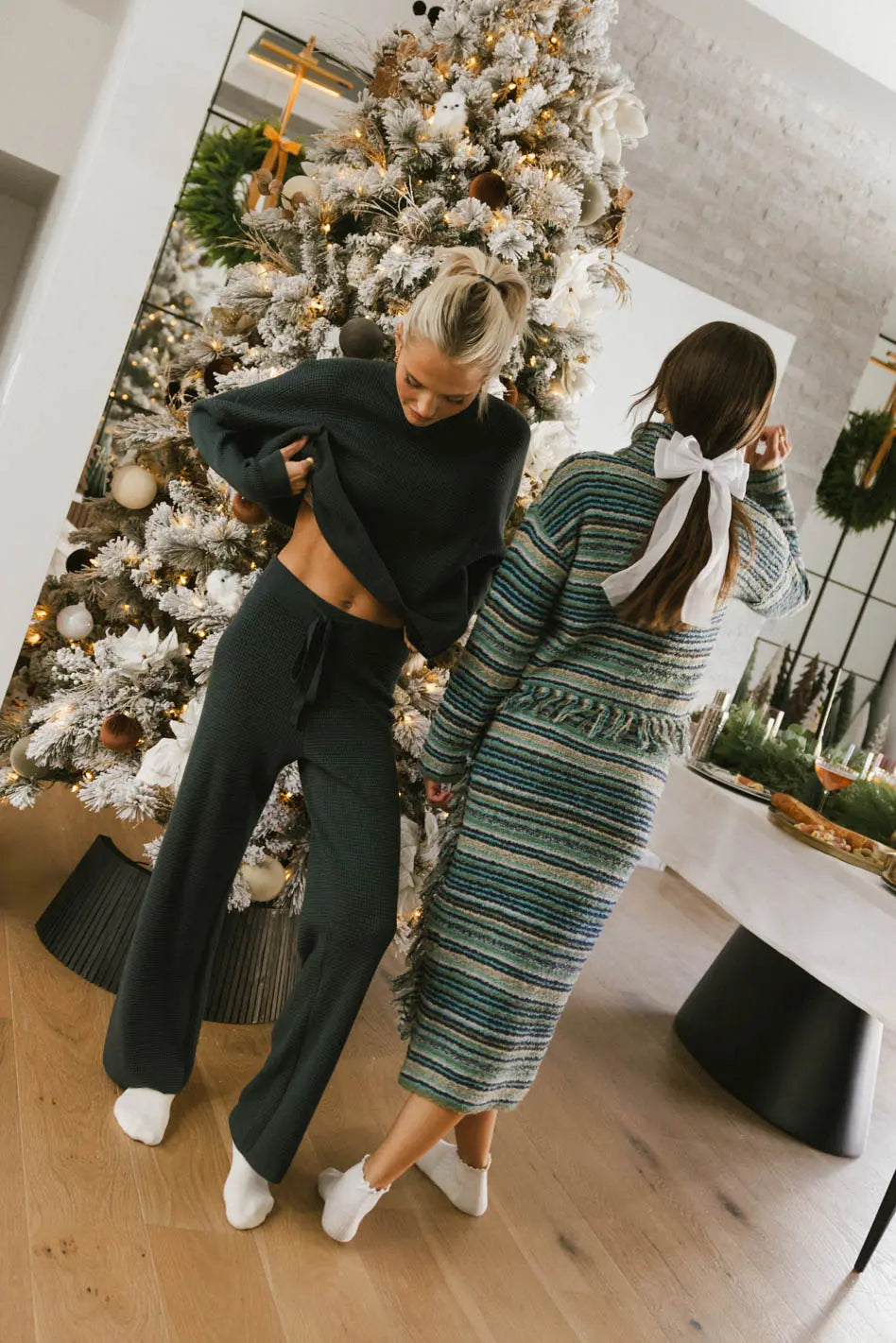 Jesse Waffle Knit Pants in Navy - FINAL SALE