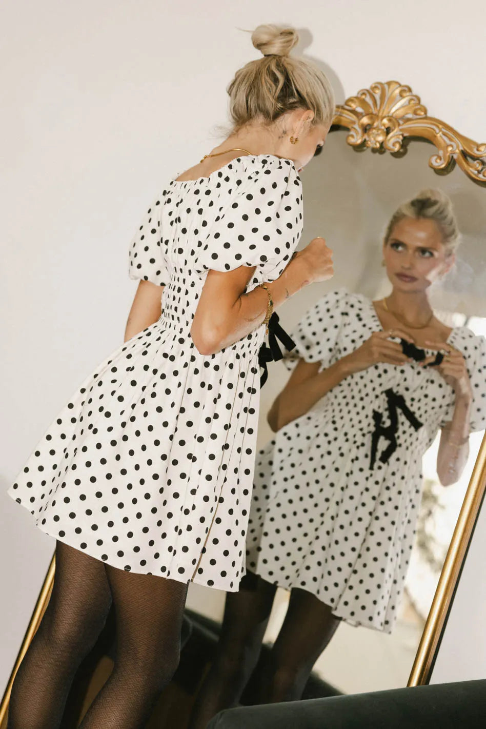 The Velveteen Bow Mini Dress - FINAL SALE