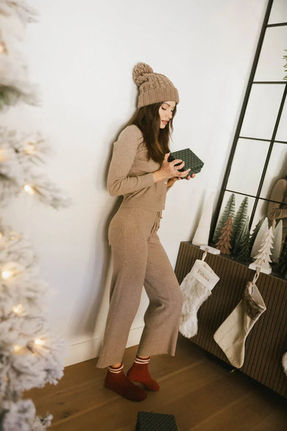 Evelise Ribbed Pants in Mocha - FINAL SALE