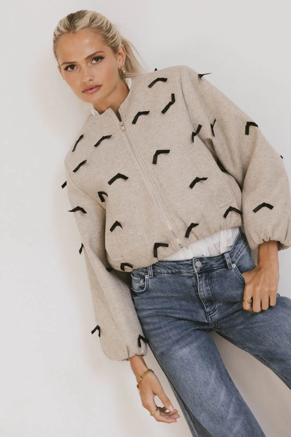Leona Mini Bows Bomber Jacket - FINAL SALE