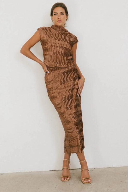 Dream Textured Skirt in Copper - FINAL SALE