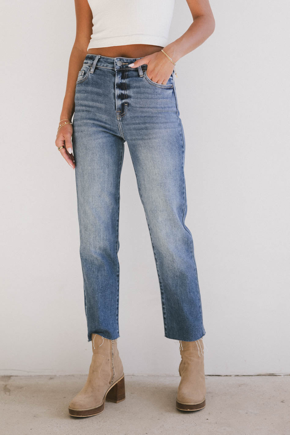 Amelia Straight Leg Jeans in Medium Wash - FINAL SALE