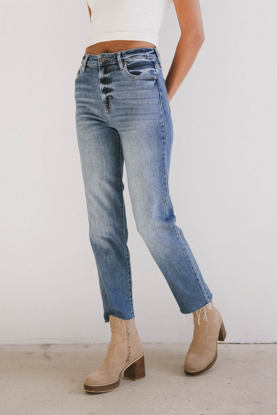 Amelia Straight Leg Jeans in Medium Wash - FINAL SALE