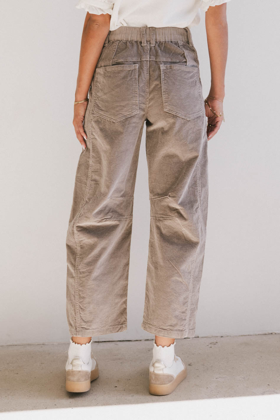 Lisette Barrel Jean in Tan Courduroy - FINAL SALE