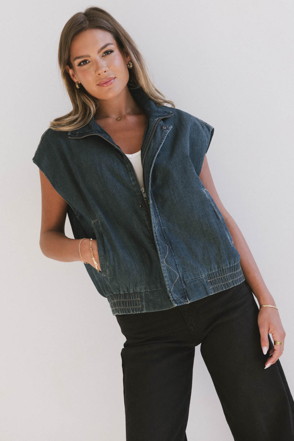 Larkin Denim Vest - FINAL SALE