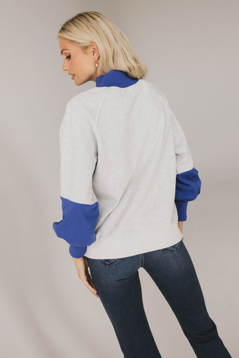 Drew Colorblock Sweatshirt in Blue - FINAL SALE