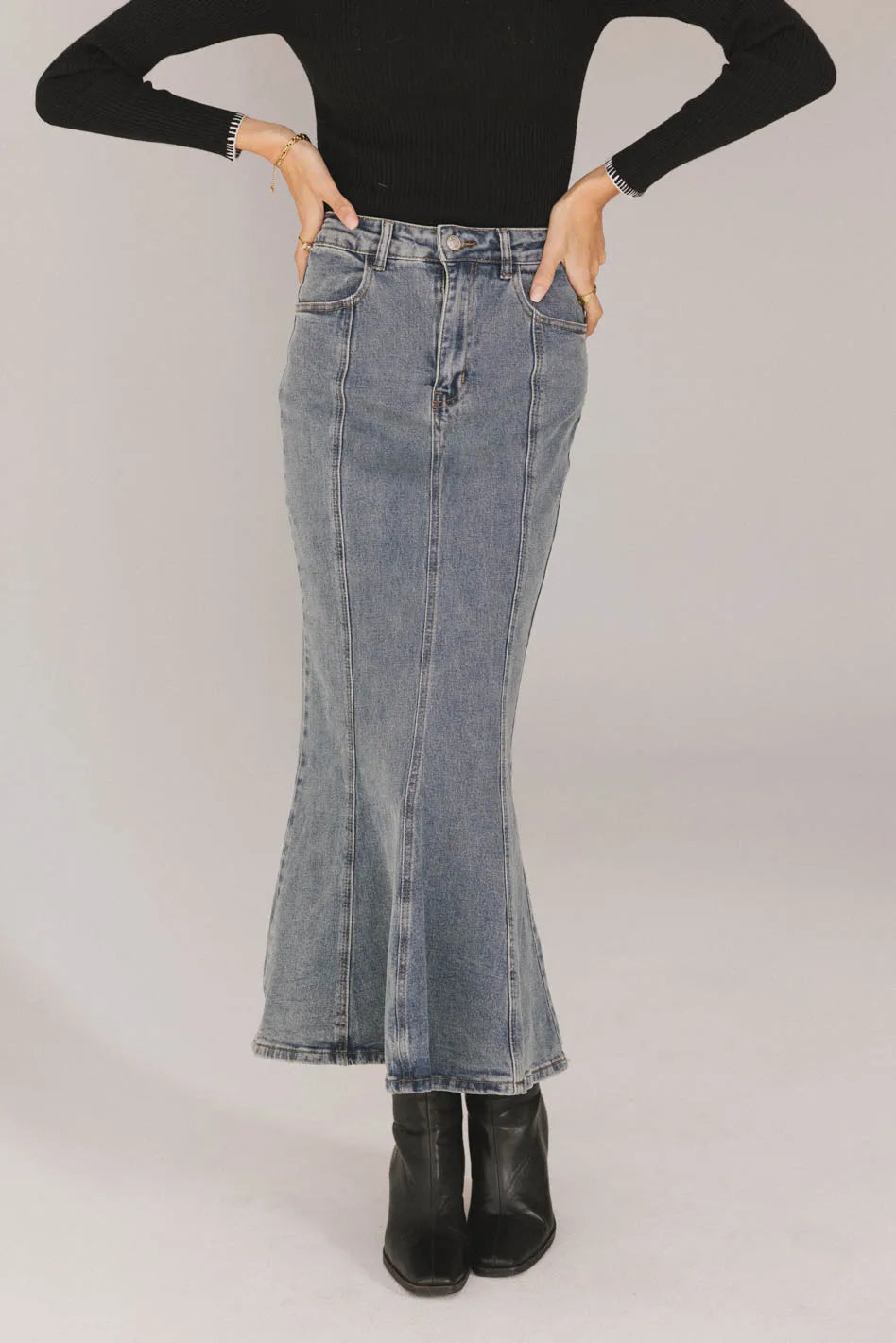 Azzy Denim Mermaid Skirt - FINAL SALE