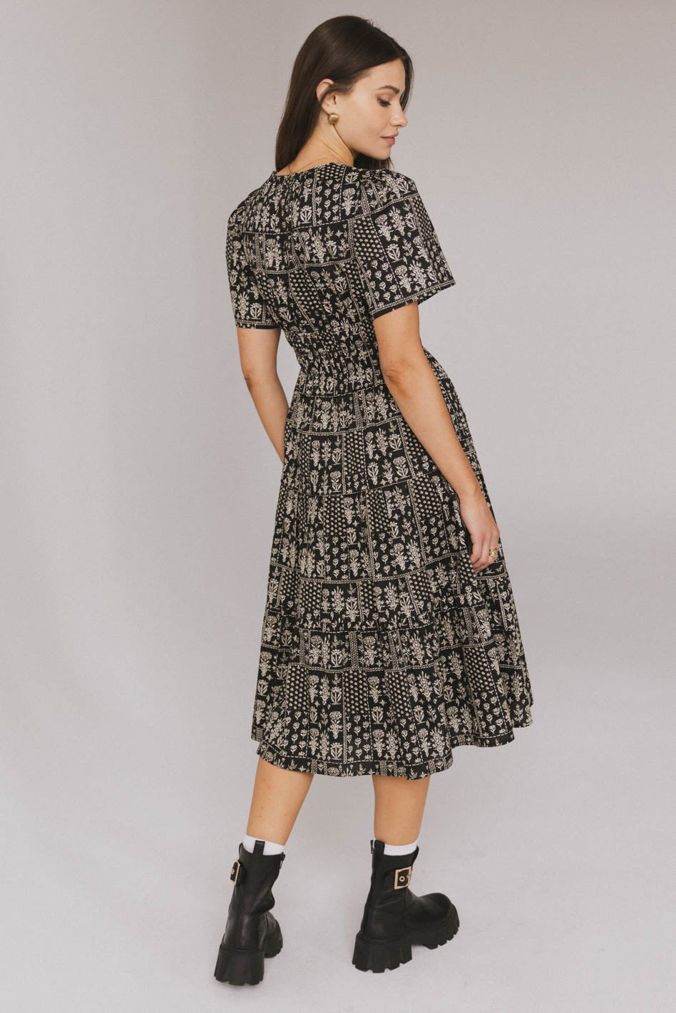 Sandra Smocked Waist Midi Dress - FINAL SALE