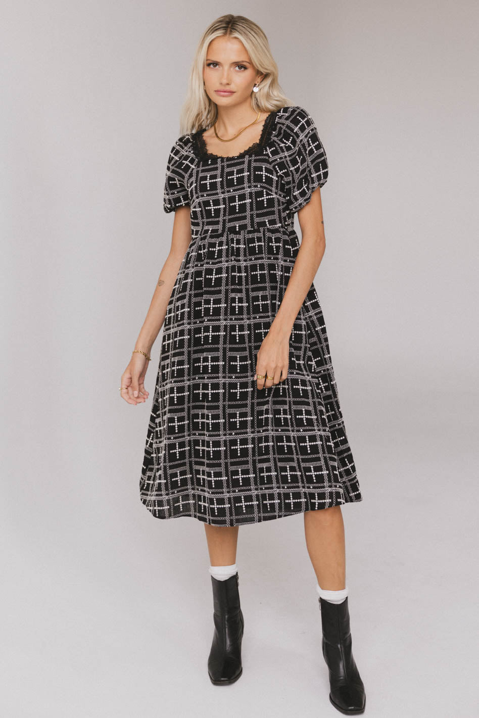 Jayne Embroidered Midi Dress - FINAL SALE