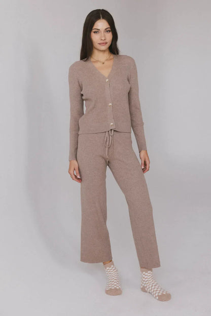 Evelise Ribbed Pants in Mocha - FINAL SALE