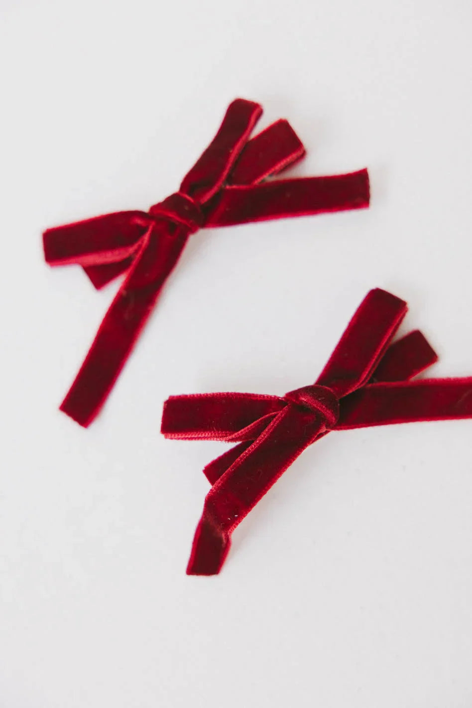 Mini Velvet Bow Clip in Wine - FINAL SALE