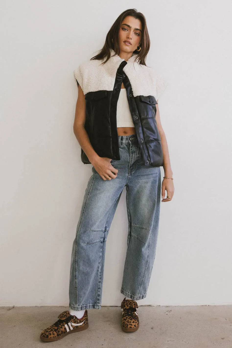 Lets Get Lost Vegan Vest in Black - FINAL SALE