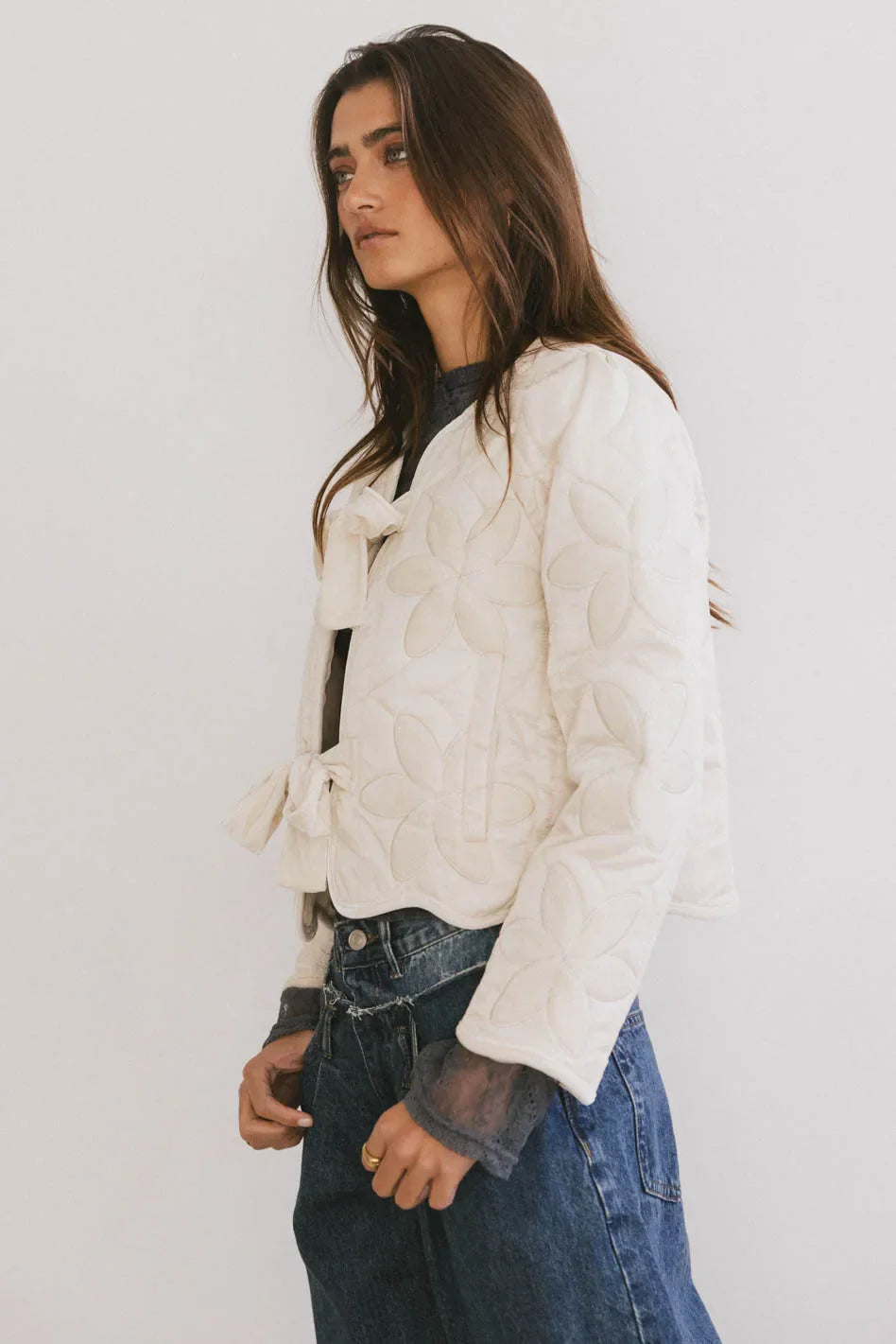 Shelly Quilted Jacket in Cream - FINAL SALE