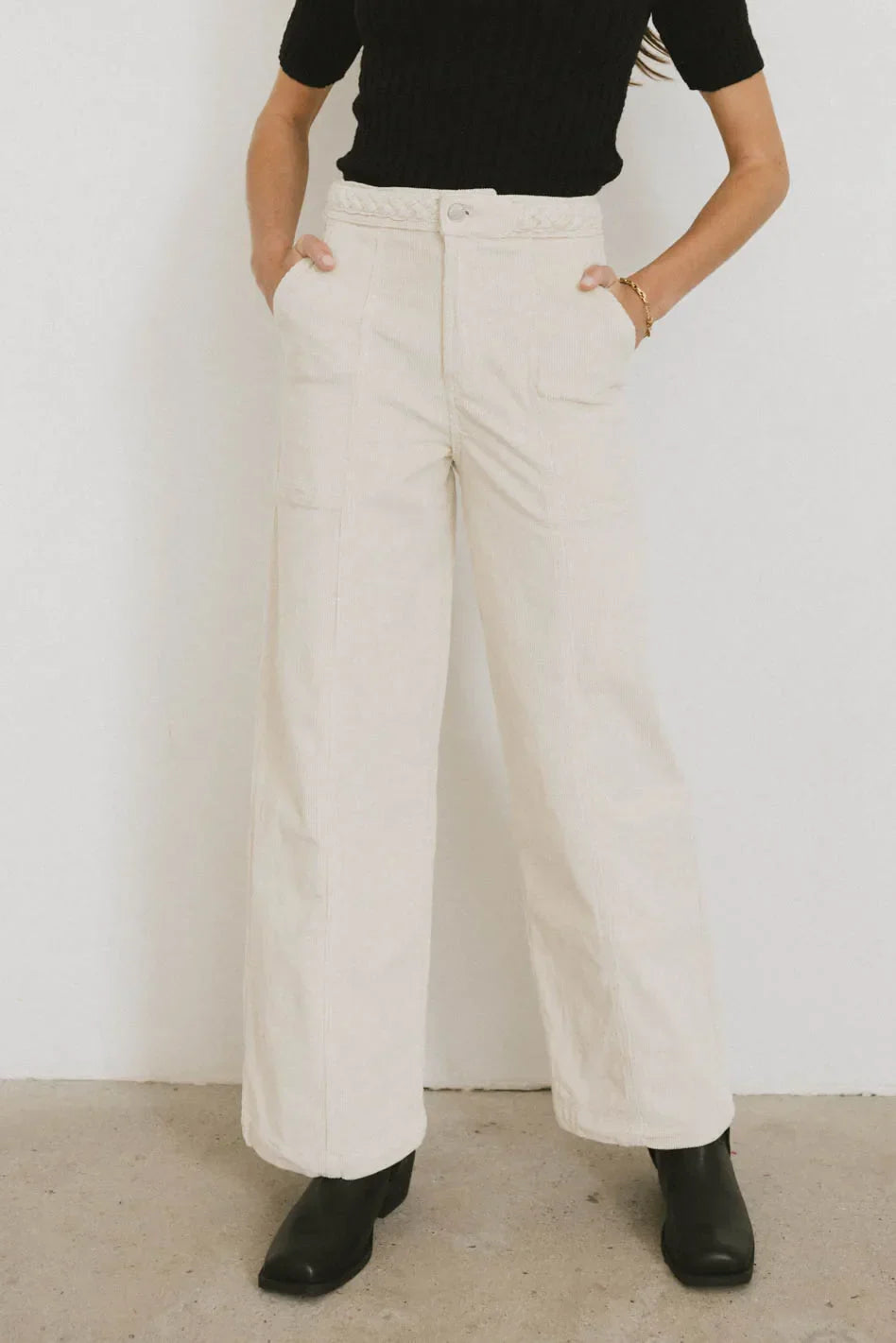 Ariella Corduroy Pants in Ivory - FINAL SALE