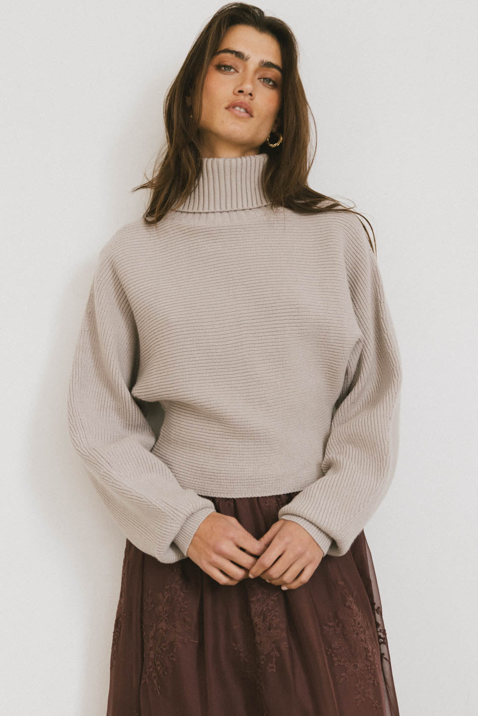 Gracelyn Turtleneck Sweater in Fog - FINAL SALE