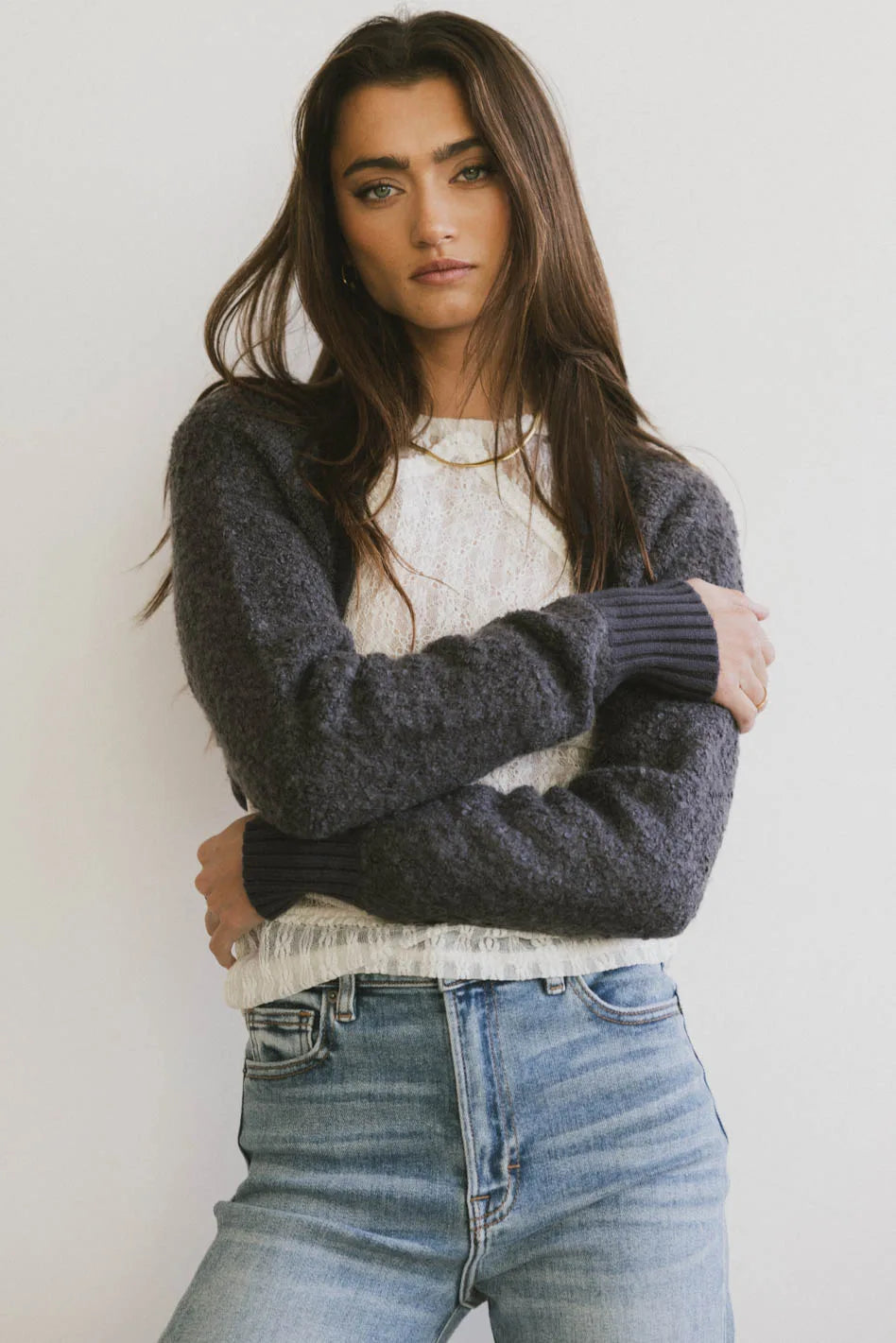 Winslow Knit Shrug in Charcoal - FINAL SALE