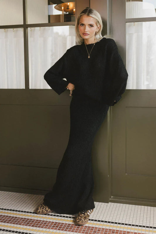 Charlotte Knit Skirt in Black - FINAL SALE