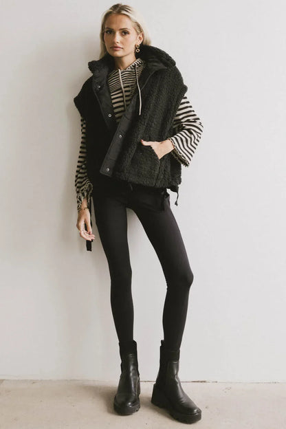 Johanna Sherpa Vest in Black - FINAL SALE
