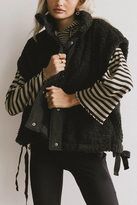 Johanna Sherpa Vest in Black - FINAL SALE