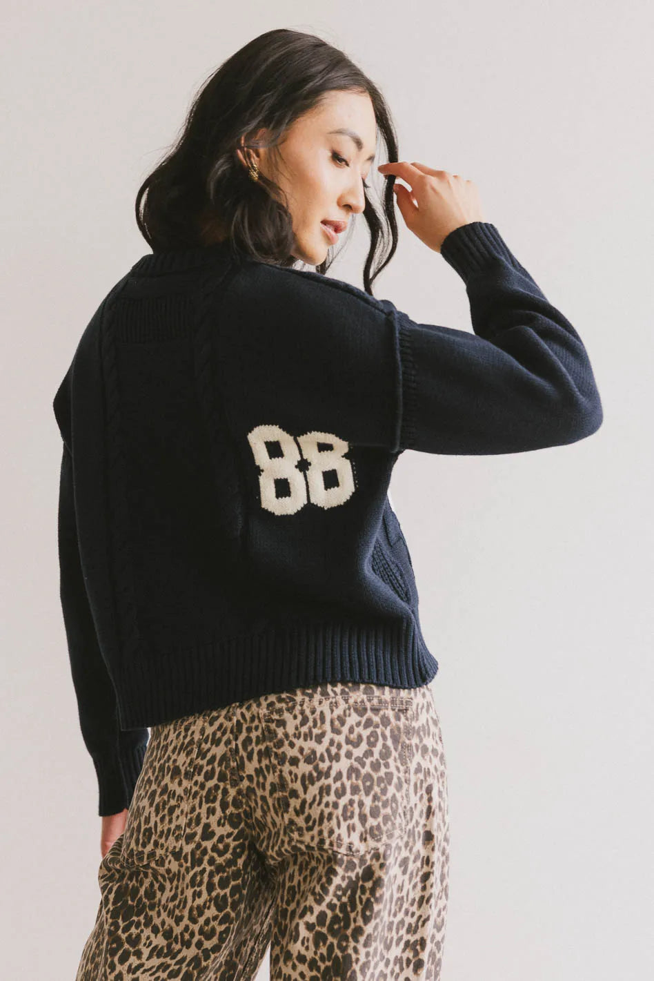 Jersey Cable Knit Sweater - FINAL SALE