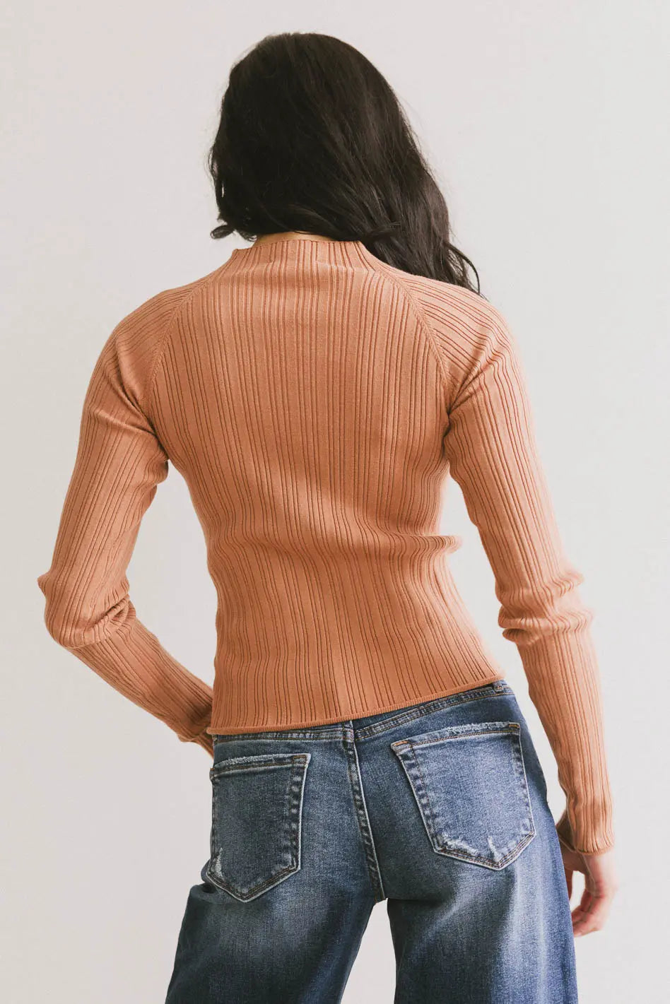 Azizi Ribbed Top in Clay - FINAL SALE