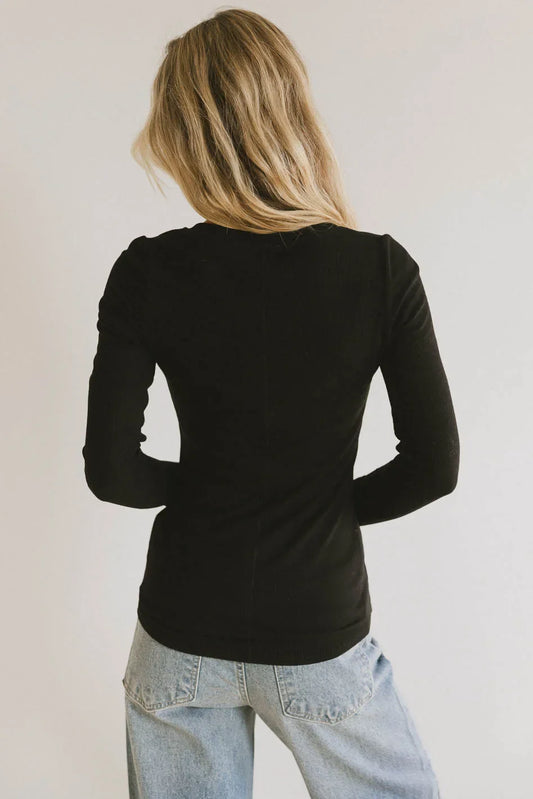 Ivanna Henley Top in Black - FINAL SALE