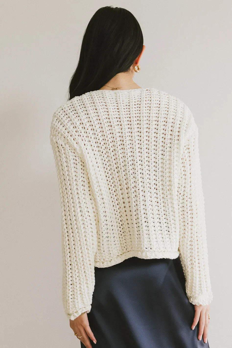 Janelle Knit Cardigan in Cream - FINAL SALE