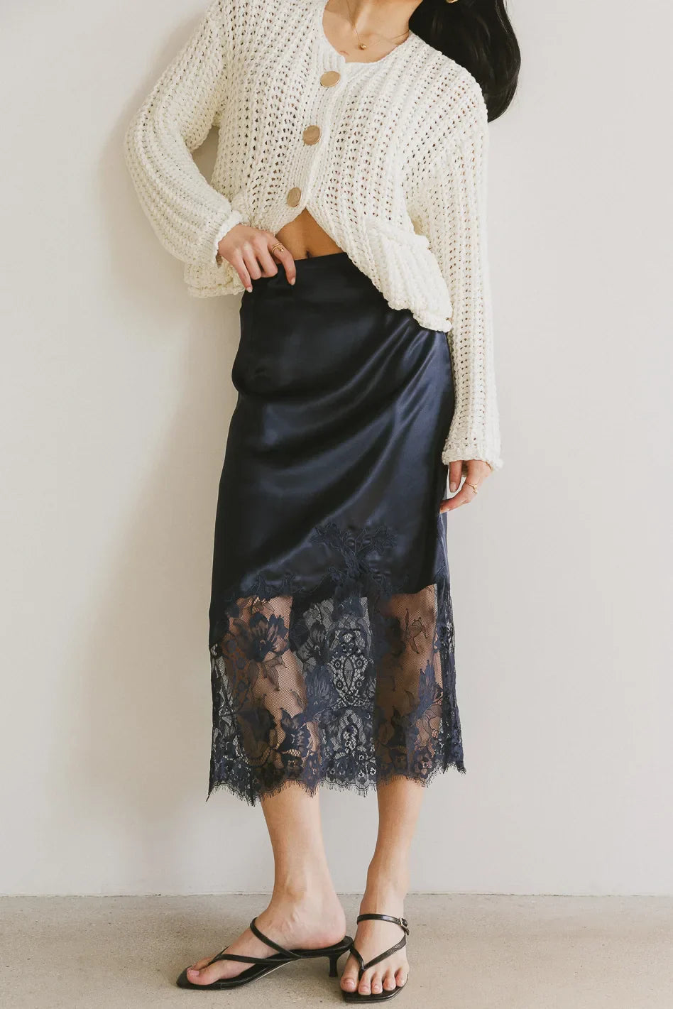Frankie Asymmetrical Skirt in Navy - FINAL SALE