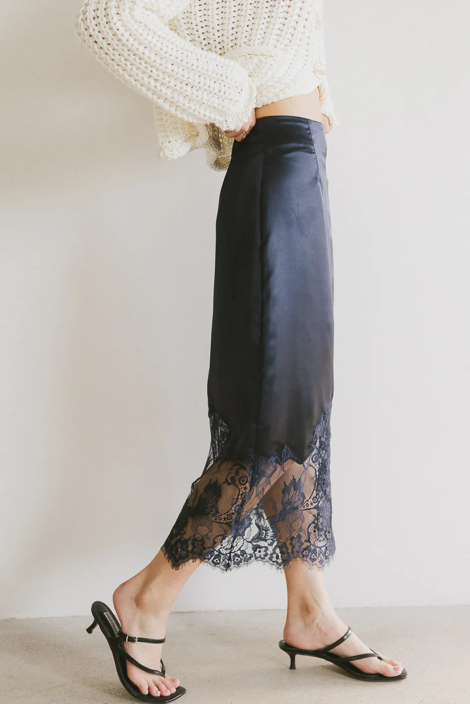 Frankie Asymmetrical Skirt in Navy - FINAL SALE