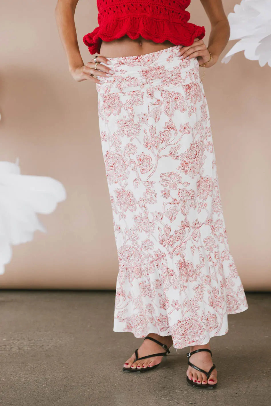 Bastien Floral Skirt in Rust - FINAL SALE