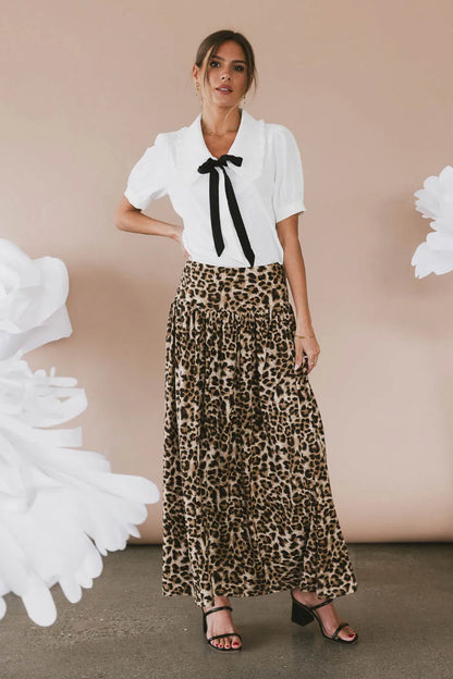 Sidra Paneled Leopard Skirt - FINAL SALE