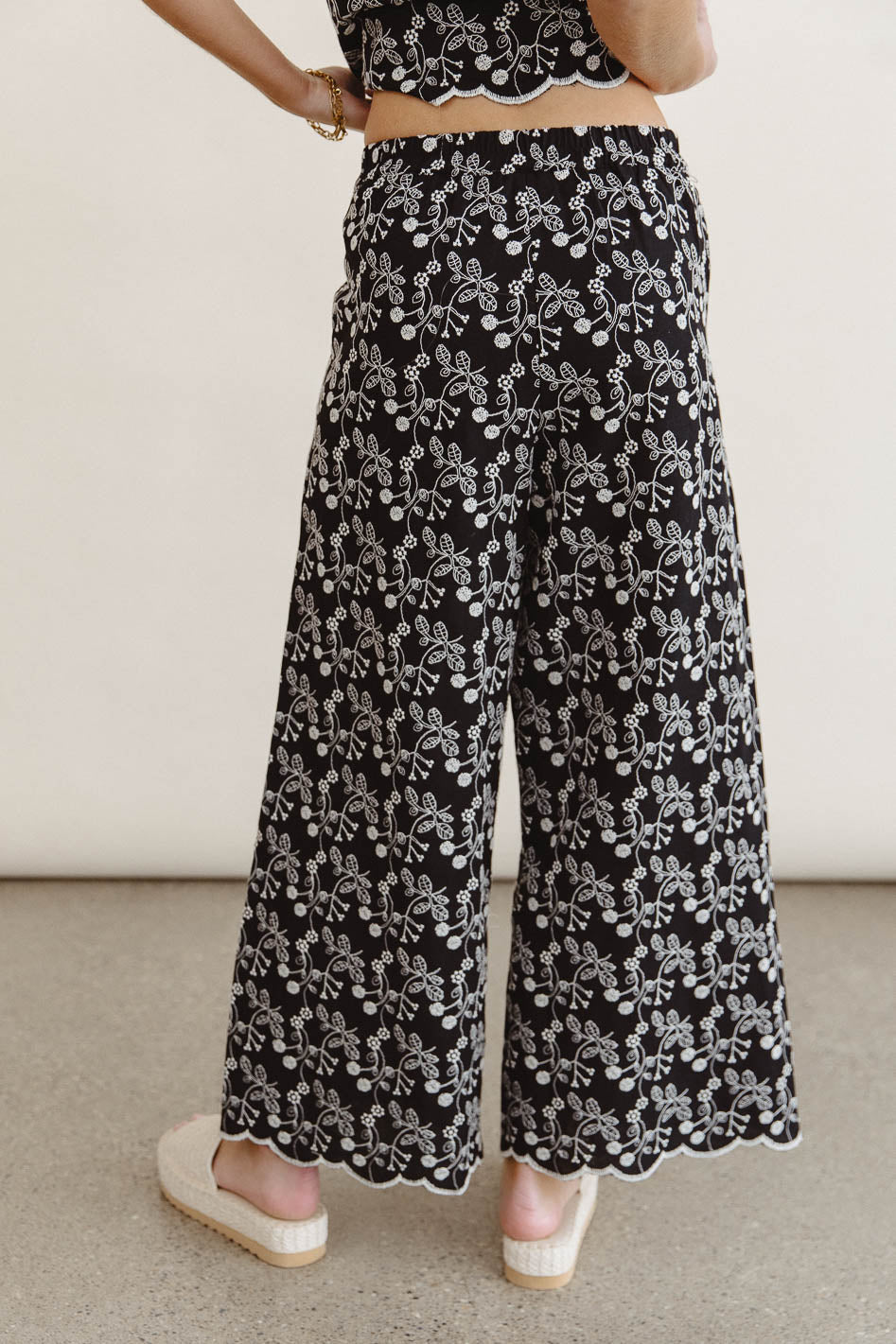Perrie Floral Wide Leg Pants in Black - FINAL SALE