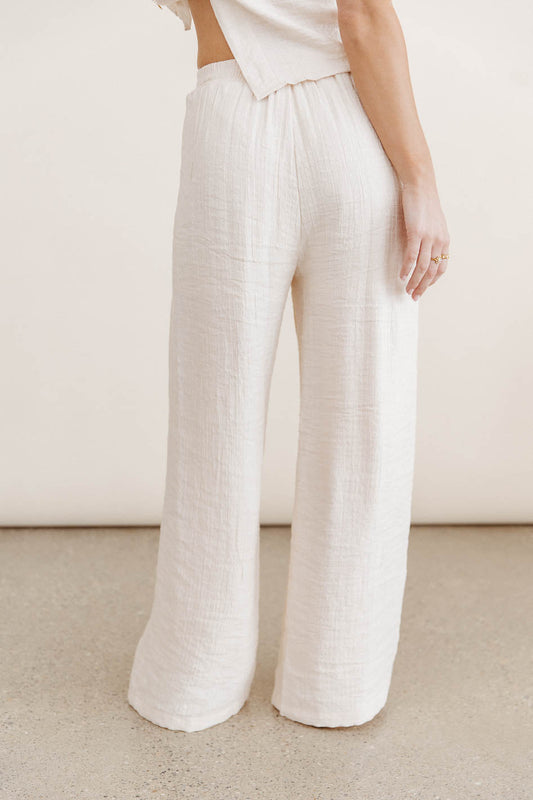 Debbie Wide Leg Pants in Oatmeal - FINAL SALE