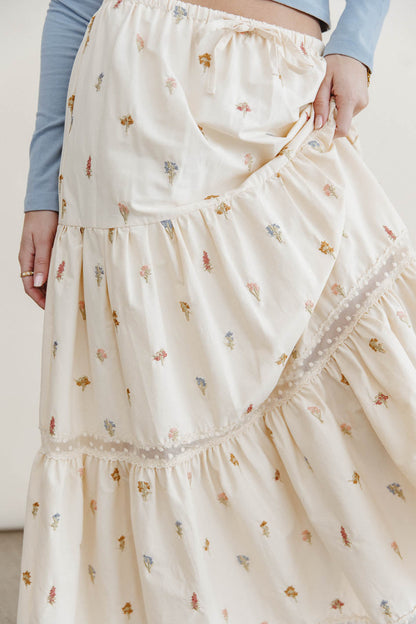 Sicilie Embroidered Floral Skirt - FINAL SALE
