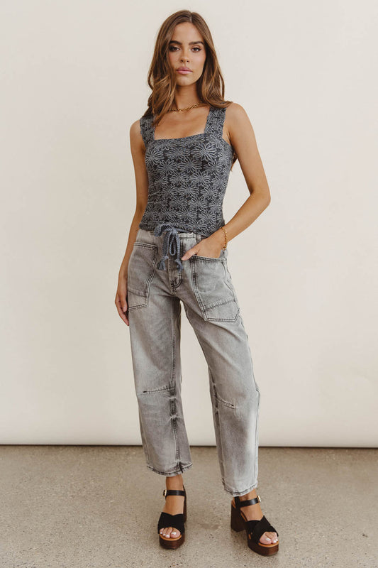 Jocelyn Barrel Jeans in Grey - FINAL SALE