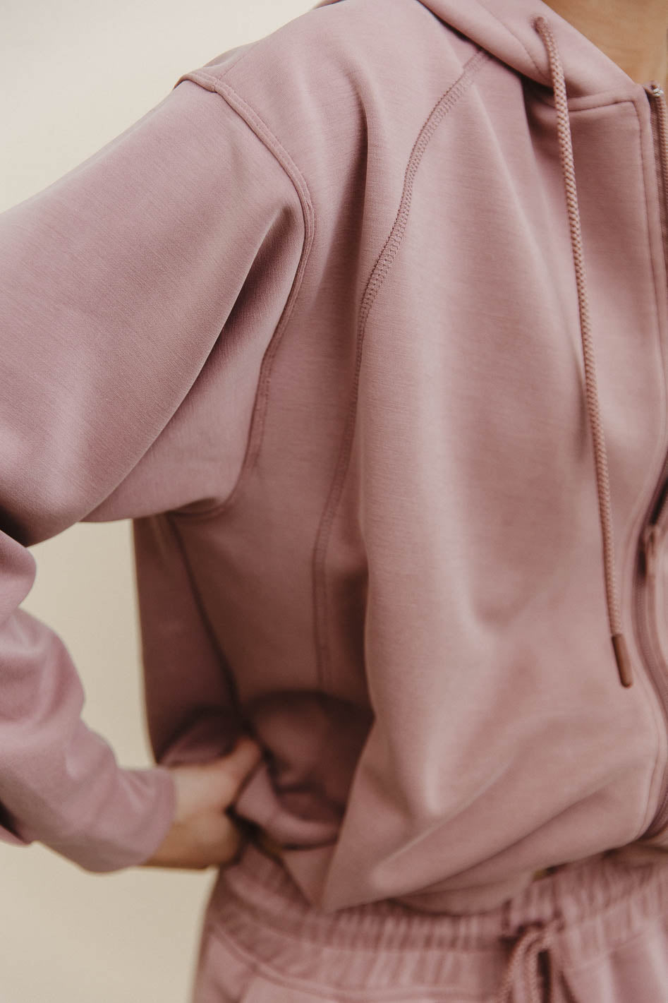 Balance Zip Up Hoodie in Mauve - FINAL SALE