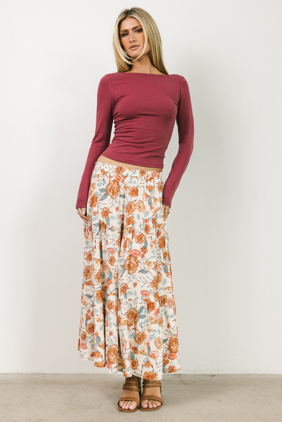 Moss Floral Midi Skirt - FINAL SALE