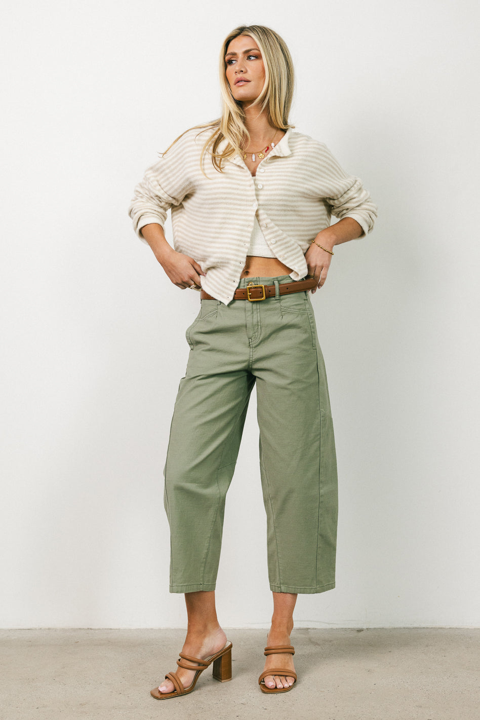 Sephrina Barrel Pants in Olive - FINAL SALE