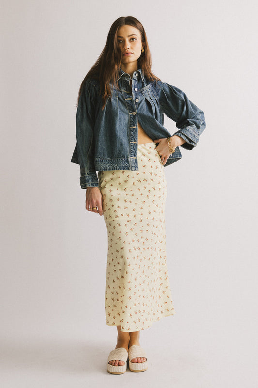 Royal Floral Midi Skirt - FINAL SALE
