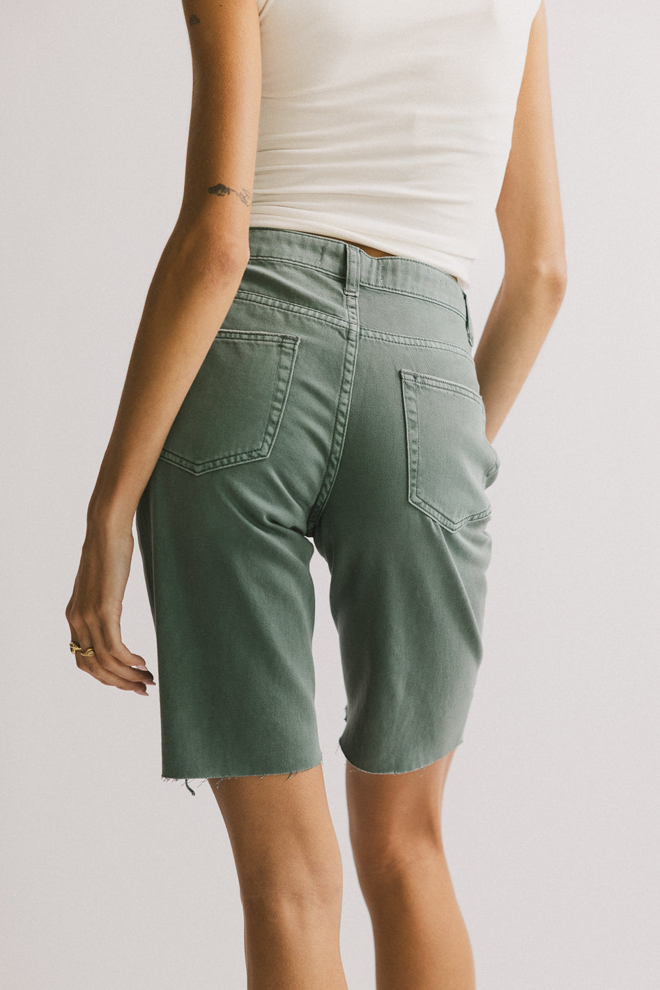 Marlene Denim Shorts in Teal - FINAL SALE