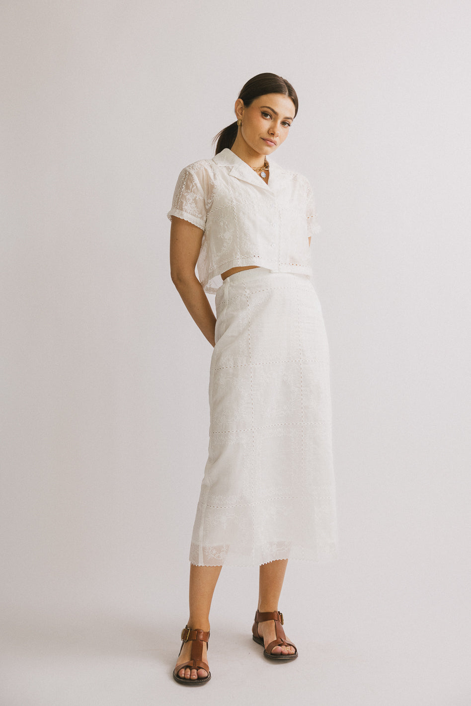 Millie Embroidered Midi Skirt - FINAL SALE
