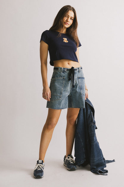 Finneas Denim Shorts in Medium Wash - FINAL SALE