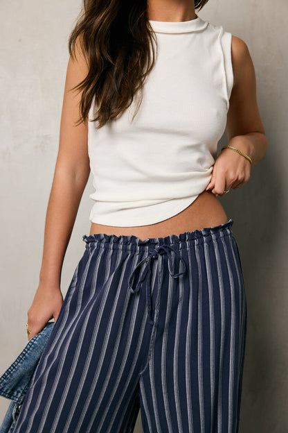 Ronan Striped Pants in Navy - FINAL SALE