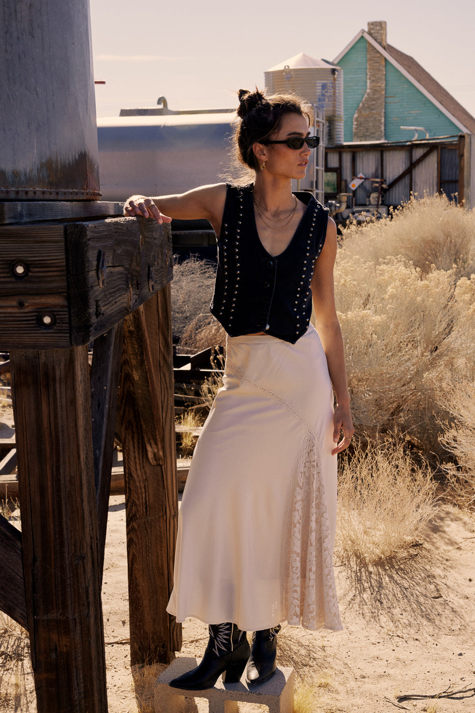 Shiloh Studded Vest in Black - FINAL SALE