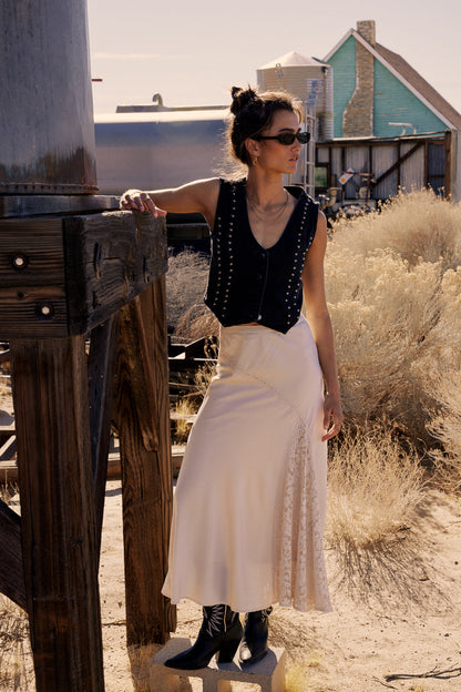 Shiloh Studded Vest in Black - FINAL SALE