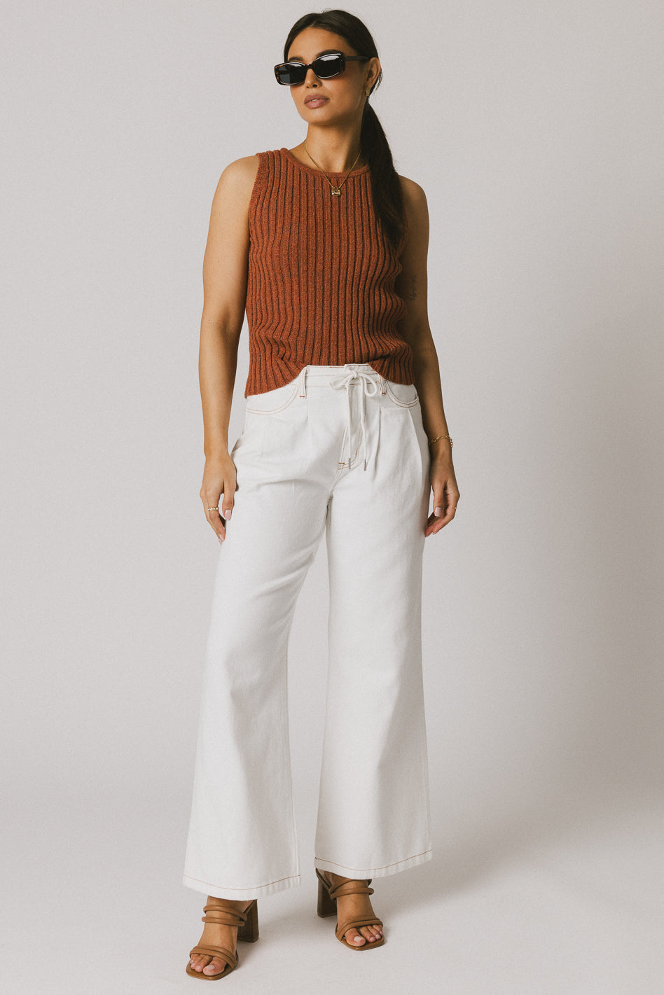Riley Ribbed Top in Clay - FINAL SALE