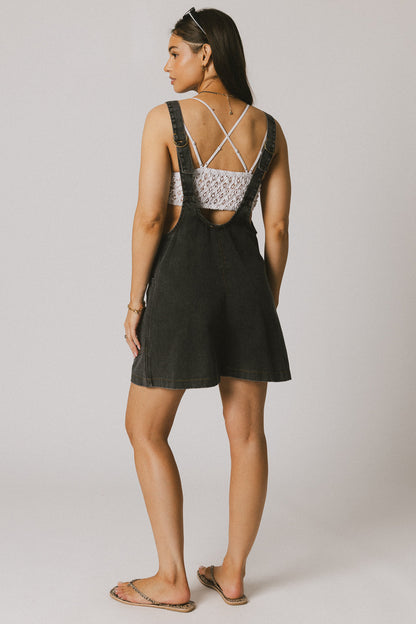 Scottie Denim Overalls in Black - FINAL SALE