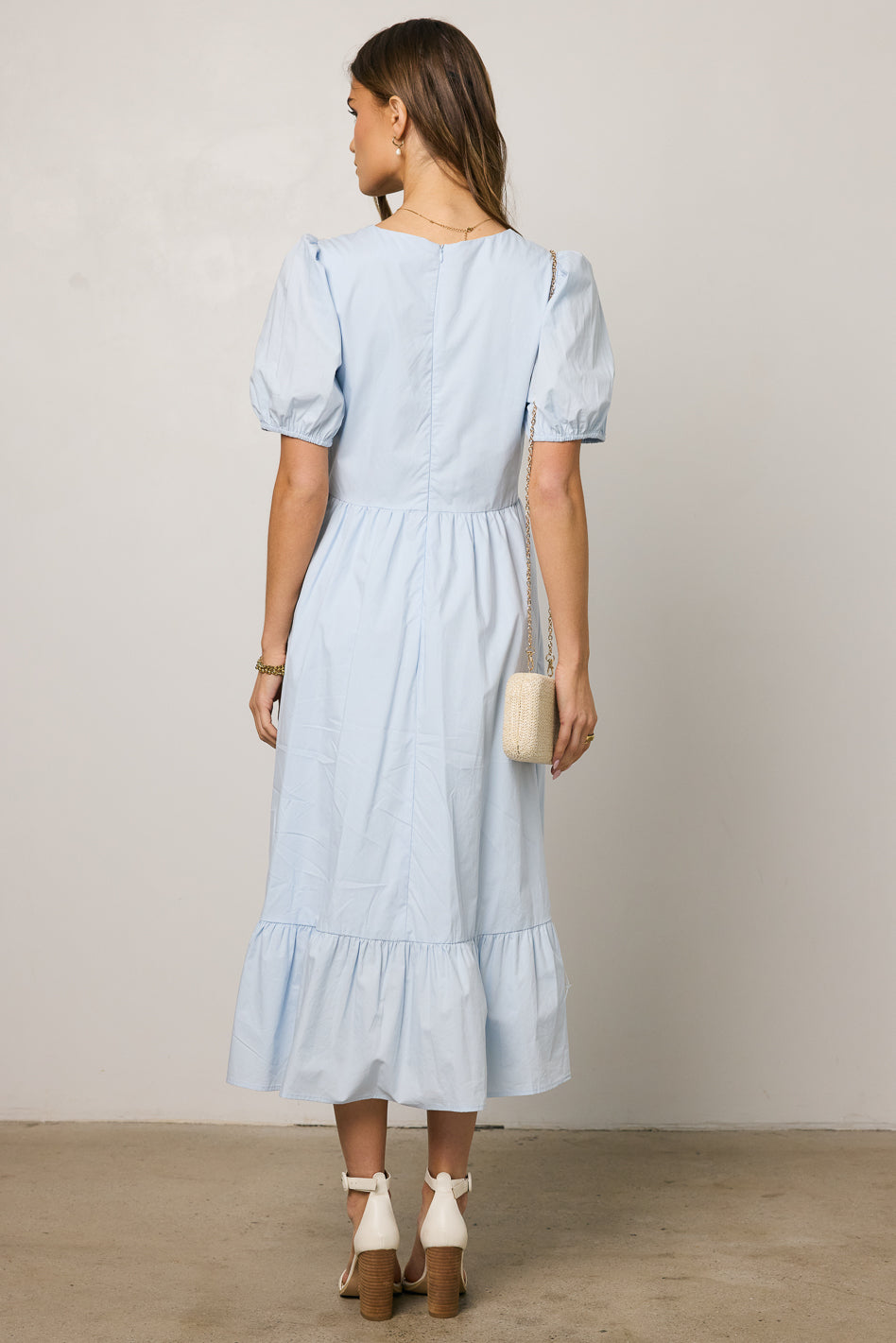 Jozette Floral Midi Dress in Blue - FINAL SALE