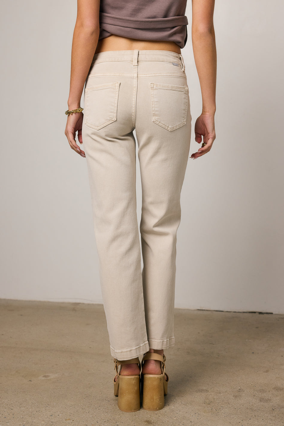 Nyla Straight Leg Jeans in Beige - FINAL SALE