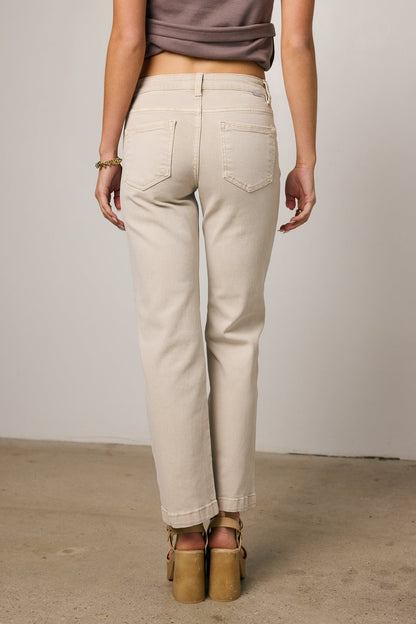 Nyla Straight Leg Jeans in Beige - FINAL SALE